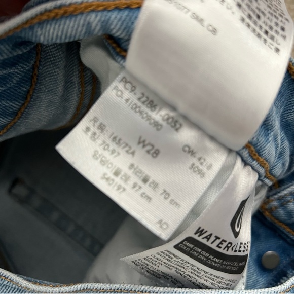 2018 Levi’s 501 Wedgie Big E Reissue Button Fly Straight Leg Jeans Lt Blue Wash - Picture 9 of 12